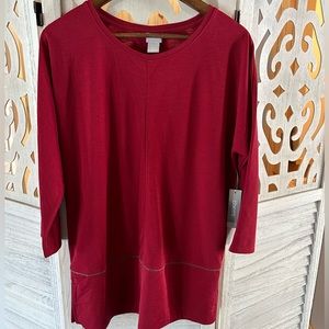 Chico’s NWT polyester deep cherry tunic top